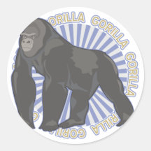 Classic Gorilla Round Stickers
