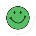classic green smiley face stickers