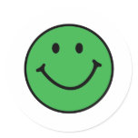 classic green smiley face stickers