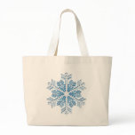 Classic Icy Blue Winter Christmas Snowflake Canvas Bag