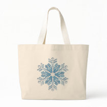 Classic Icy Blue Winter Christmas Snowflake Canvas Bag