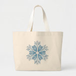 Classic Icy Blue Winter Christmas Snowflake Canvas Bag
