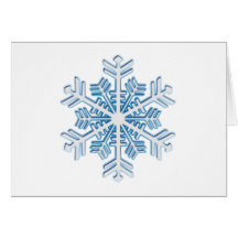 Classic Icy Blue Winter Christmas Snowflake Greeting Cards