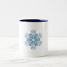 Classic Icy Blue Winter Christmas Snowflake Mugs