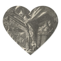 Classic Illustration for The Lady of Shalott Heart Sticker