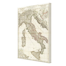 Classic Italian Map Gallery Wrap Canvas
