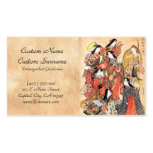 Classic japanese vintage ukiyo-e ladies old scroll business card
