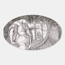 Classic Lady of Shalott Tangled in Webs Sticker