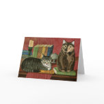 Classic Literary Cats Poe, Dickens Stoker Art Card