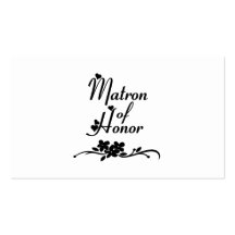 Classic Matron of Honour Business Cards