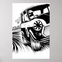 Classic Mini Racing Artwork Print