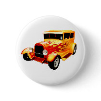 Classic Orange Car with Flames