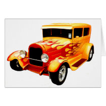 Classic Orange Car with Flames