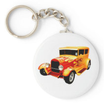 Classic Orange Car with Flames