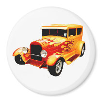Classic Orange Car with Flames
