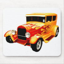 Classic Orange Car with Flames