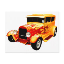 Classic Orange Car with Flames