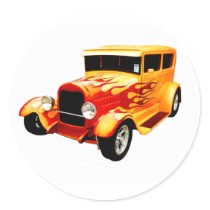 Classic Orange Car with Flames