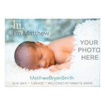 Classic Photo Birth Announcement - Customise It