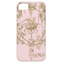 Classic Pink and Brown Toile Pattern