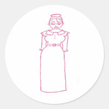 Classic Pink Round Stickers