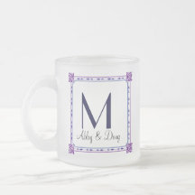 Classic purple and blue diy logo coffee mugs