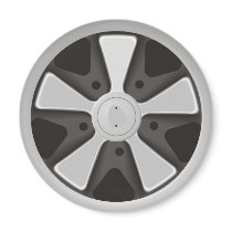 Classic racing car gift: 911 inspired Fuchs wheel Magnet