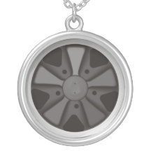 Classic racing car gift: 911 inspired Fuchs wheel Custom Necklace