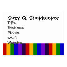 Classic Rainbow Vertical Stripes Colorful Gifts Business Card Template