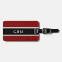 Classic Red Black Grey Luggage Tag