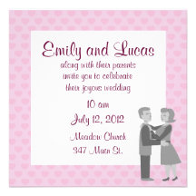 Classic Retro Embrace Wedding Invitations
