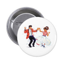 Classic Rock and Roll  Jive Dancing Pinback Button