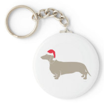 Classic Santa Doxie Dachshund Key Chain