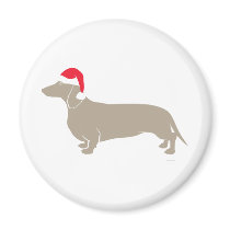 Classic Santa Doxie Dachshund Refrigerator Magnet