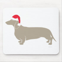 Classic Santa Doxie Dachshund Mousepads