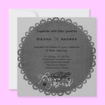 Classic Scalloped (Dark Grey) invitations