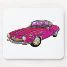 Classic Small Pink Sports Car Mouse Pads