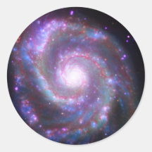 Classic Spiral Galaxy Round Stickers