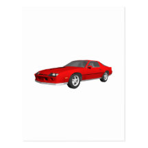 Classic Sports Car: 3D Model: Post Card