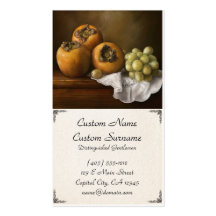 Classic Still Life with Persimmons and Grape paint Business Card Template