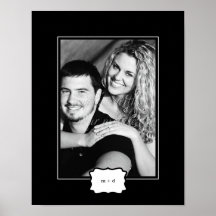 Classic Style Personalised Photo Mat - Black - Print