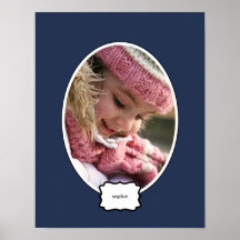 Classic Style Personalised Photo Mat - Oval - Posters
