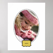 Classic Style Personalised Photo Mat - Oval - Posters