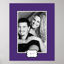 Classic Style Personalised Photo Mat - Purple - Print