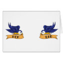 Classic Swallows With "Mum" and "Dad" Banners cards