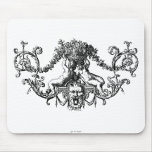 Classic Two Cherubs with Ivy and Flowers Mousepad