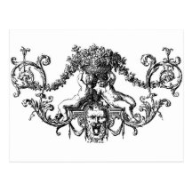 Classic Two Cherubs with Ivy and Flowers Postcard