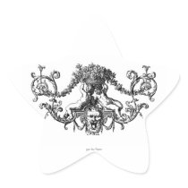 Classic Two Cherubs with Ivy and Flowers Sticker