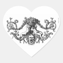 Classic Two Cherubs with Ivy and Flowers Sticker