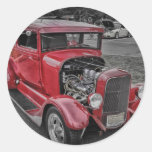 Classic Vintage Custom Classic Red Hot Rod HDR Stickers